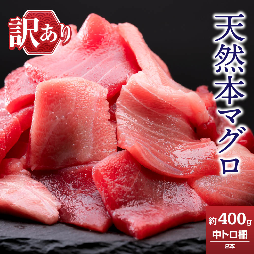 【ふるさと納税】訳あり 天然本マグロ 中とろ柵 約400g ＜お試し商品＞クロマグロ 黒鮪 本鮪 まぐろ 中トロ 解凍 鮪 魚介類 漬け マグロ ユッケ 海鮮 本マグロ ネギトロ 刺し身 さしみ ふるさと人気 ふるさとおすすめ 三重県 尾鷲市 CH-95