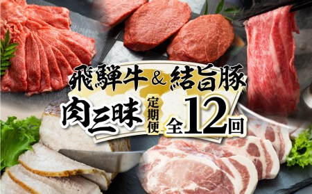 白川郷 まるごと 定期便 全12回 お届け 飛騨牛&結旨豚 定期便 [S361]