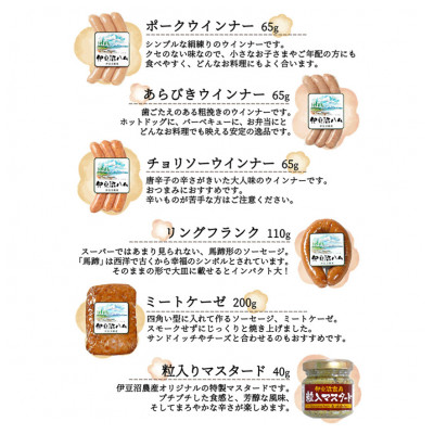 【伊豆沼ハム】3種のウインナーとミートケーゼ・リングフランクのセット【配送不可地域：離島】【1045099】