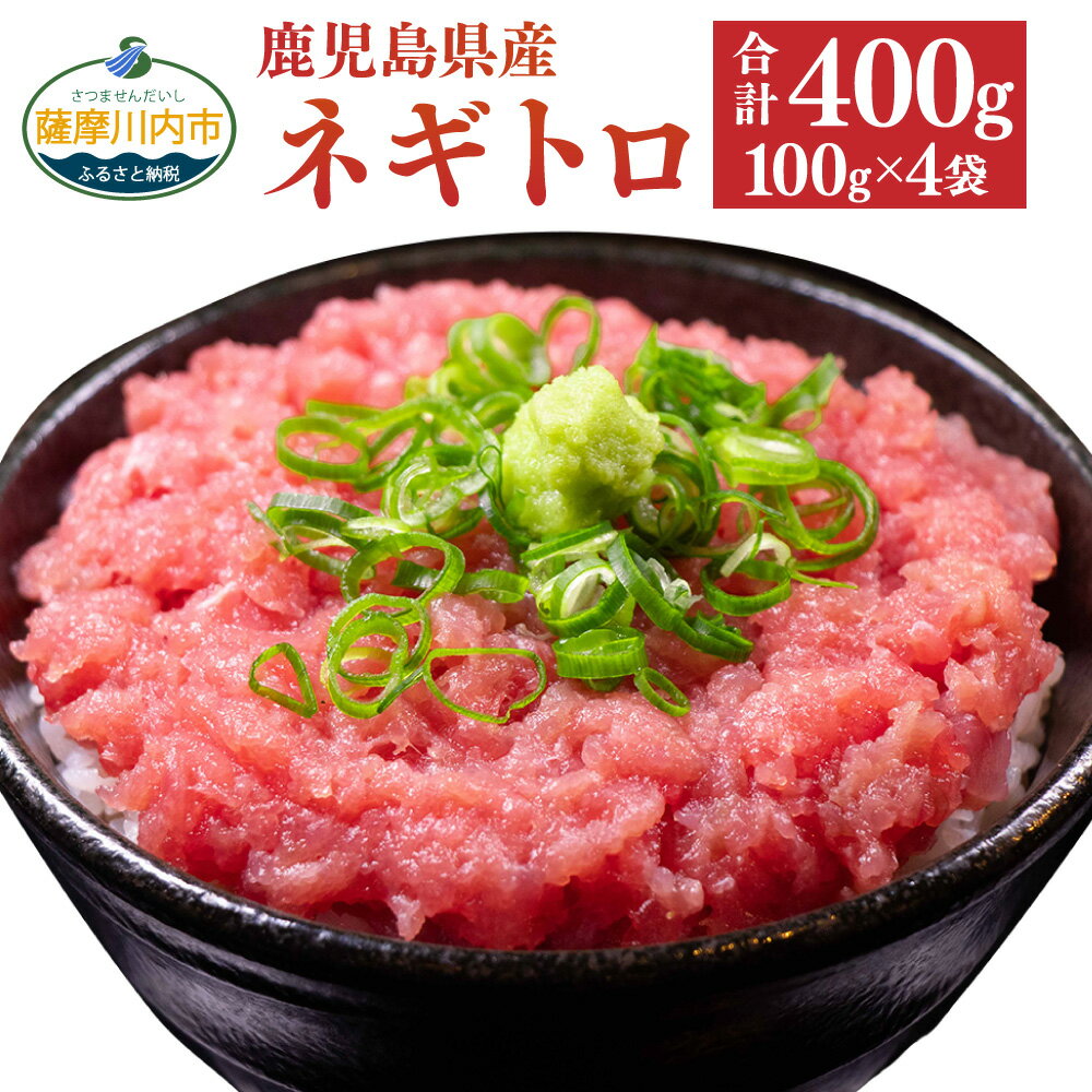 【ふるさと納税】鹿児島県産本マグロ100％のネギトロ約8人前 合計400g（100g×4袋）ねぎとろ ネギトロ 小分け まぐろ 鮪 黒マグロ おかず 国産 九州産 鹿児島県産産 冷凍 国産 九州産 鹿児島産_CR