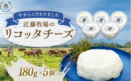 近藤牧場のリコッタチーズ180g×5個 mi0003-0016
