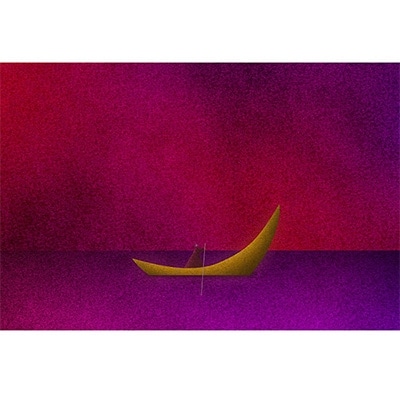 ＼京都・綾部の癒やし系作家/【絵画】夜明けの海　額装サイズ526mmx412mm【1090797】