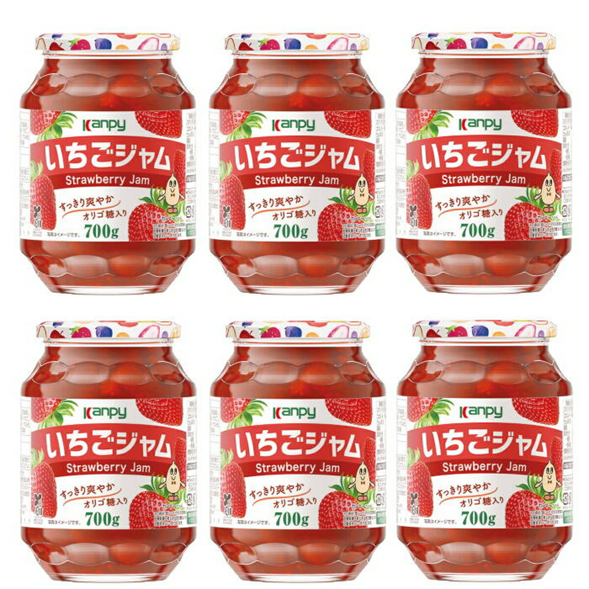 【ふるさと納税】カンピー　いちごジャム700g　1ケース（6本入） | 兵庫県 丹波篠山市 ギフト 朝食 果実ジャム フルーツジャム オリゴ糖配合 トースト ヨーグルト 家族向け まとめ買いに ストロベリー