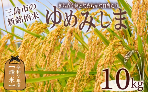 <先行予約> 令和7年産 新米 ゆめみしま 精米 10kg 三島米 新銘柄米『 ゆめみしま 』 粒形が特徴的 湧水育ち こめ 米 ごはん 白米 お米 精米 グラウンドワーク アグリライフ三島 静岡県 三島市