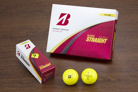 SUPER STRAIGHT イエロー 1ダース 2025年モデル ブリヂストン ゴルフボール 日本正規品 [1777]