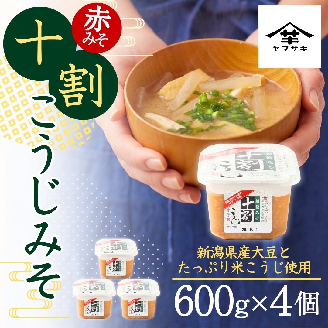 【ふるさと納税】【赤みそ】十割こうじみそ (600g×4個入) みそ 調味料 山崎醸造 【0002-0228-01】