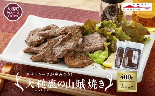 【失敗なし！焼くだけ簡単スパイシー】大槌鹿の山賊焼き 400g【やみつきの味】岩手県産 天然鹿 鹿肉 味付肉 山賊焼 ジビエ ヘルシー 低カロリー つまみ あて おかず ご飯のお供 赤身 冷凍 加工肉 ギフト