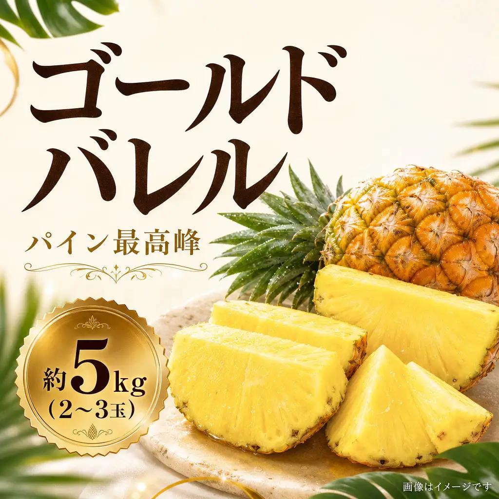 【ふるなびWEEK対象】ゴールドバレル パイン （2～3玉・約5kg） パイナップル