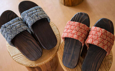 【選べるサイズ】日田下駄杉 (ムーン) 2色2足セット　日田市 / 月隈木履工業所　日田杉 外履き サンダル[ARBJ016]