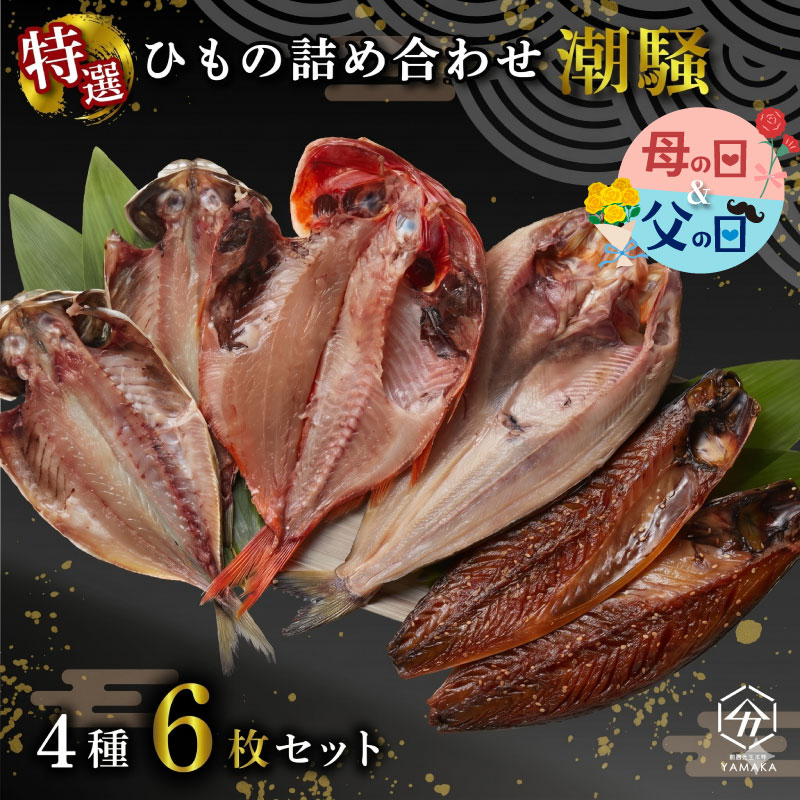 【ふるさと納税】 【母の日ギフト対応可】干物 厳選セット 4種 6枚 潮騒 金目鯛 あじ 真ほっけ さば 醤油 醤油干し 鰯 鯖 サバ アジ ひもの 沼津 静岡 ホッケ 干物詰合せ 母の日 静岡県 沼津市
