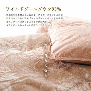 高級羽毛布団 ワイルドグースダウン 羽毛掛布団 シングル ピンク