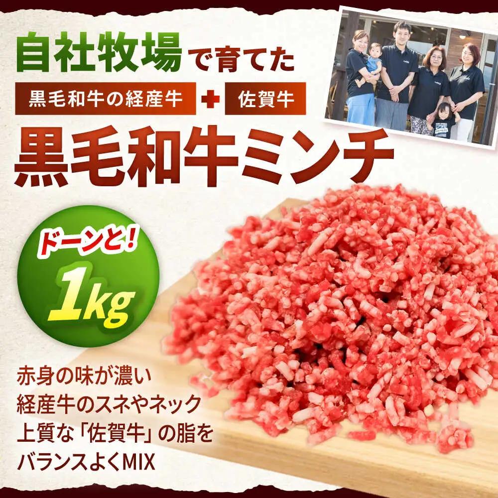 【12回定期便】黒毛和牛100%ミンチ 1kg / ひき肉  [IAX022]