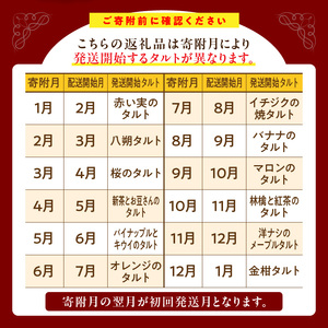 毎月届く！季節のタルト定期便12回　焼き菓子 ドイツ菓子 誕生日 奈良県 生駒市 お取り寄せ タルト ケーキ スイーツ デザート おやつ 洋菓子 熨斗対応 冷凍 送料無料