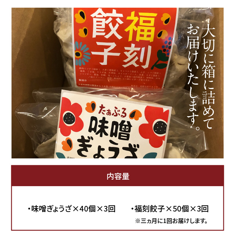 【定期便全3回】3ヶ月に1回お届け 居酒屋のおかあちゃん手作り　“パリパリひと口ぎょうざ”と“もちもち餃子”コラボセット 合計90個　H136-045