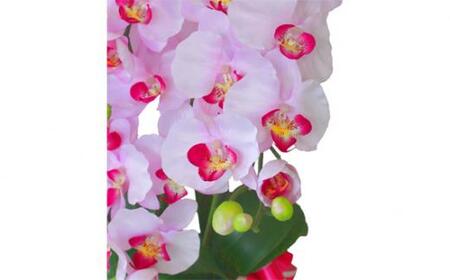 No.832-03 造花 シルクフラワーの胡蝶蘭の鉢植 5本立 CT触媒 ライトパープル