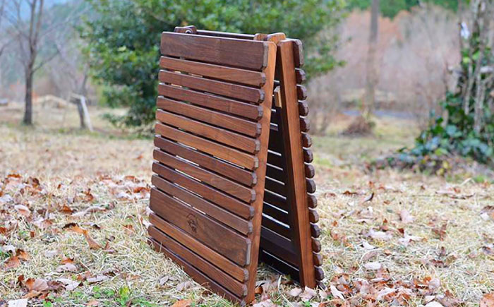 ウォールナット 2つ折りキャンプテーブル KUROSON400-F / アウトドア アウトドアグッズ キャンプ テーブル 折りたたみ ウォールナット 人気 おすすめ 【196｜ひのきのキャンプ用品】 