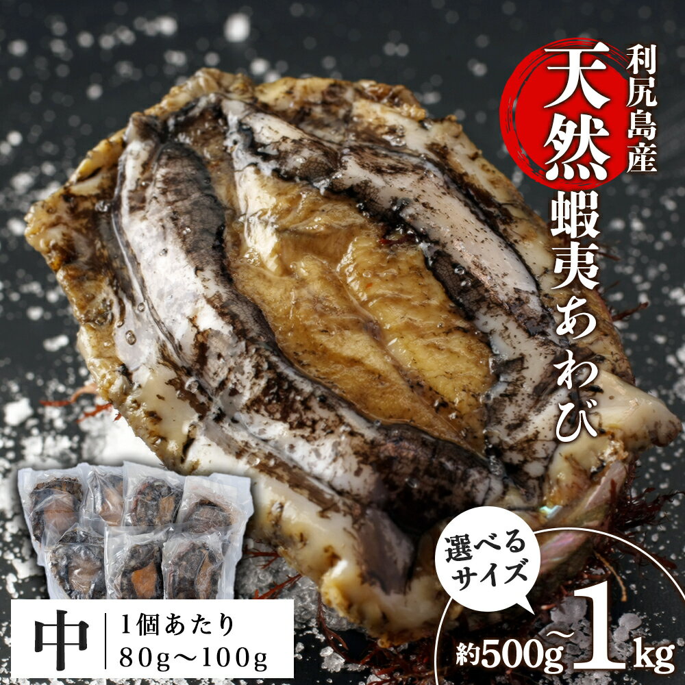 【ふるさと納税】 あわび 北海道 利尻島産 天然蝦夷あわび ＜中＞（80g〜100gサイズ） 選べる500g〜1kg 冷凍あわび ＜利尻漁業協同組合＞北海道ふるさと納税 利尻富士町 ふるさと納税 鮑 天然 冷凍 産地直送 刺身 高級海鮮 海鮮 おせち