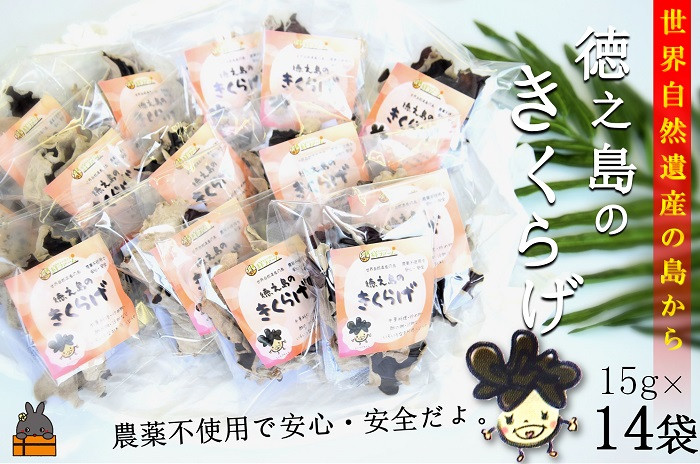 
            945～コリコリ食感がたまらない～徳之島産乾燥きくらげ（15g×14袋） ( きのこ 健康 国産 安心 安全 和食 中華料理 こりこり 料理 天然水 中華丼 汁物 具材 朝食 昼食 夕食 )
          