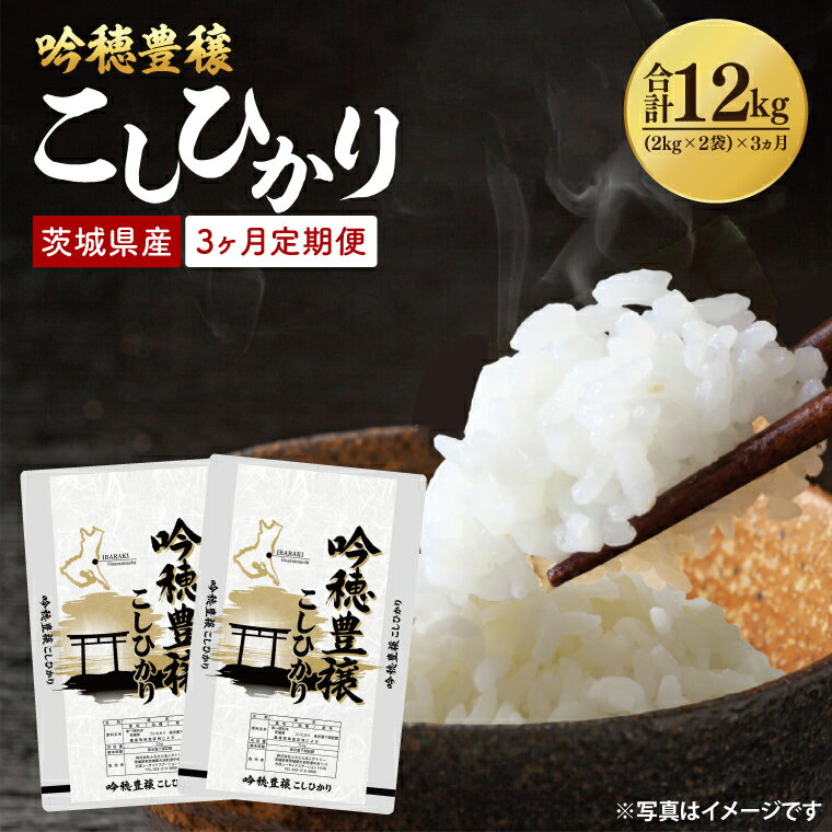 【ふるさと納税】【期間限定・特別寄附額】【3ヵ月定期便】 ＜令和7年産＞ 新米 吟穂豊穣こしひかり 4kg ( 2kg 2袋 ) ×3ヵ月 精米 コシヒカリ こしひかり 米 ごはん コメ お米 白米 国産 茨城県産