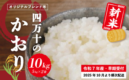 米 10kg 【 新米 令和7年産 】コシヒカリ 香り米 ヒエリ 入り 四万十のかおり 5kg ×2袋 国産 こしひかり 早期受付 ブレンド 精米 白米 ごはん おいしい 高知県 四万十市 四万十 しまんと 【2025年10月より順次配送】25-153