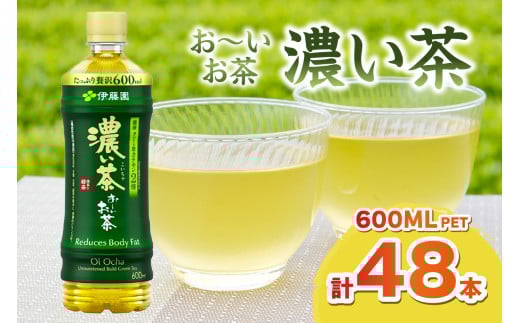 お～いお茶 濃い茶ＰＥＴ ６００ml ２４本入り×２ケース 計４８本 ドリンク 飲料 セット ペットボトル 濃い茶 伊藤園 備蓄 新生活 応援 準備 【114_1711】