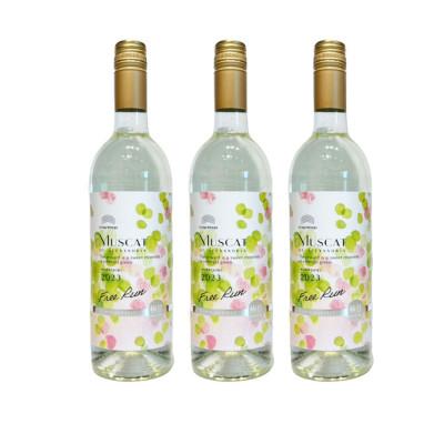 ふるさと納税 倉敷市 ふなおワイナリー マスカット・オブ・アレキサンドリア フリーラン【極甘口】750ml×3本 化粧箱入