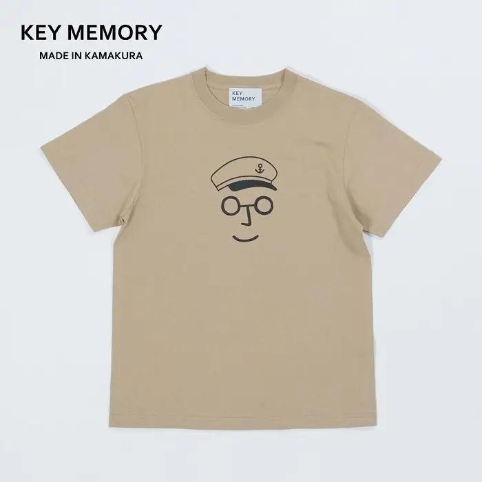 《1》【KEYMEMORY鎌倉】セーラー帽イラストTシャツ BEIGE