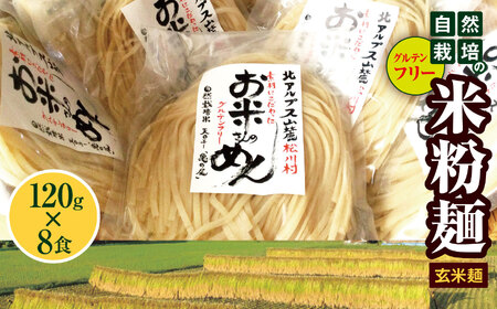グルテンフリ— 自然栽培の 米粉麺 （ 玄米麺 ）120g× 10食