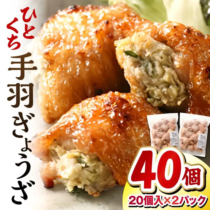 ひとくち手羽ぎょうざ 計40個 20個入×2パック 手羽先餃子 手羽餃子 手羽先 餃子 手羽 冷凍 惣菜 おかず お弁当