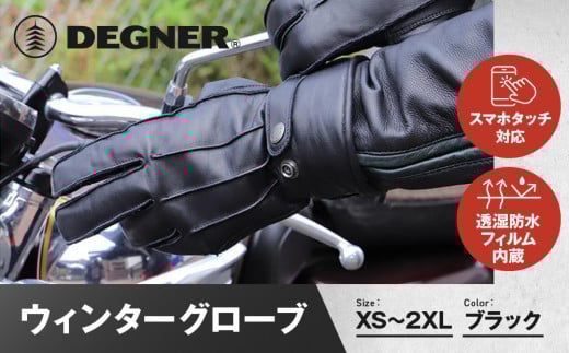 
            【デグナー】ウィンターグローブ [WG-34]ブラック〈サイズ選択可能〉［ 京都 八王子 革 手袋 レザー グローブ バイクギア ブランド 大好評 人気 おすすめ 牛革 ツーリング ライダー バイカー バイク パーツ お取り寄せ 送料無料 ふるさと納税 ］
          