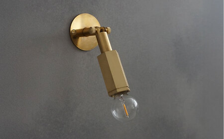 CTSH LIGHT. Mjuk ミューク ＜HEXAGON E17＞ 壁付け ブラケットライト 瑞浪市 / ジオニック 照明器具 ソケット 真鍮 ゴールド[AZBQ132]