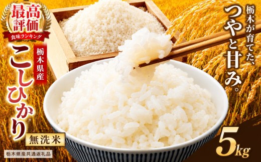 【栃木県共通返礼品】栃木県産コシヒカリ 無洗米 5kg | コシヒカリ こしひかり コメ お米 米 白米 栃木県産 ご飯 飯 御飯 主食 kome 栃木県 那珂川町 送料無料