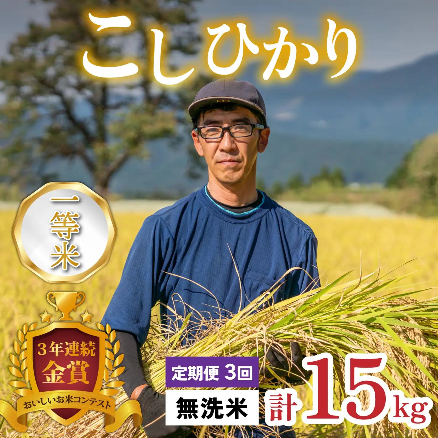 【令和8年産 新米】【3ヶ月定期便】越前大野産 一等米 帰山農園の棚田育ちコシヒカリ 5kg 無洗米