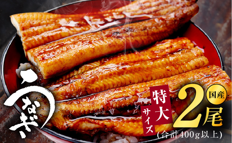 
                  【特大2尾】国産うなぎ 400g以上【特製タレ付 蒲焼 鰻 ウナギ 炭火焼き 備長炭 手焼き レンジ 温めるだけ 簡単調理】
                