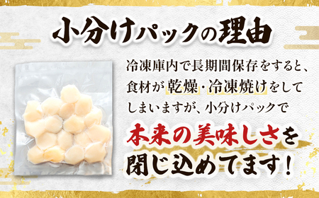 【毎月定期便】北海道産の帆立貝柱を刺身用に小分けに!「ホタテ貝柱」約250g×2コ全3回_帆立 ホタテ ほたて 貝柱 冷凍 刺身 刺し身 小分け ホタテ貝柱 刺身 冷凍 セット 産地直送 定期便 魚介