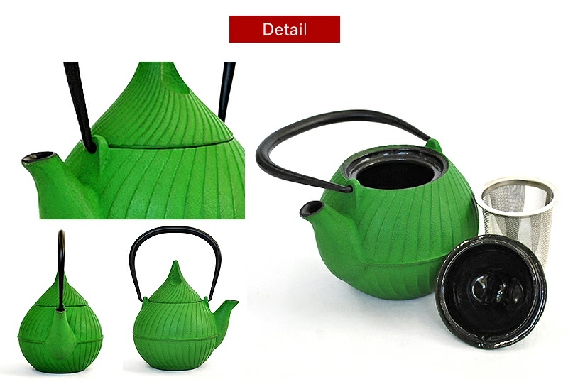 南部鉄器 ティーポット蕾0.4L（グリーン） 雑貨 日用品 工芸品 装飾品