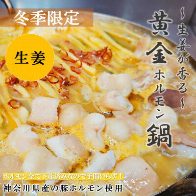 【ふるさと納税】《神奈川県産豚ホルモン使用》～生姜が香る～黄金ホルモン鍋セット3～4人前【配送不可地域：離島】【1678516】