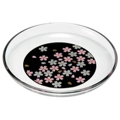 ふるさと納税 海南市 紀州塗り 【ぬりもん de Verr】丸小皿 「蒔絵/桜・黒」 直径14.8×2cm |  | 02