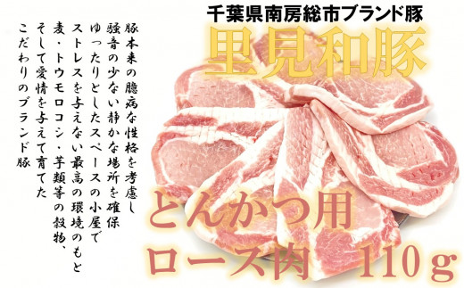 
房総ブランド豚　里見和豚　ロース肉切身770g（110g以上×7パック）筋切り済 mi0017-0003
