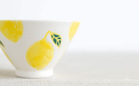 【波佐見焼】フレッシュアート 茶碗 4柄セット (ﾘﾝｺﾞ,ﾚﾓﾝ,ﾋﾞｰﾝ,ﾗﾃﾞｨｯｼｭ)【菊祥陶器】[OAQ042]