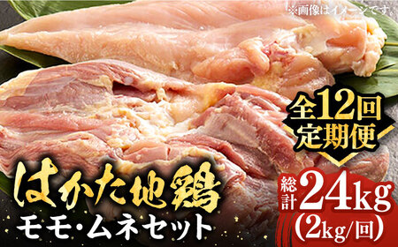【全12回定期便】はかた地鶏モモムネセット 2kg [VBB060]鶏 鶏肉 もも