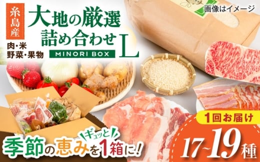 糸島産 肉 米 野菜 果物 厳選詰め合わせ MINORI BOX Lサイズ 糸島市 / emma.Inc / 米 肉 野菜 果物 詰め合わせ [AOP015]