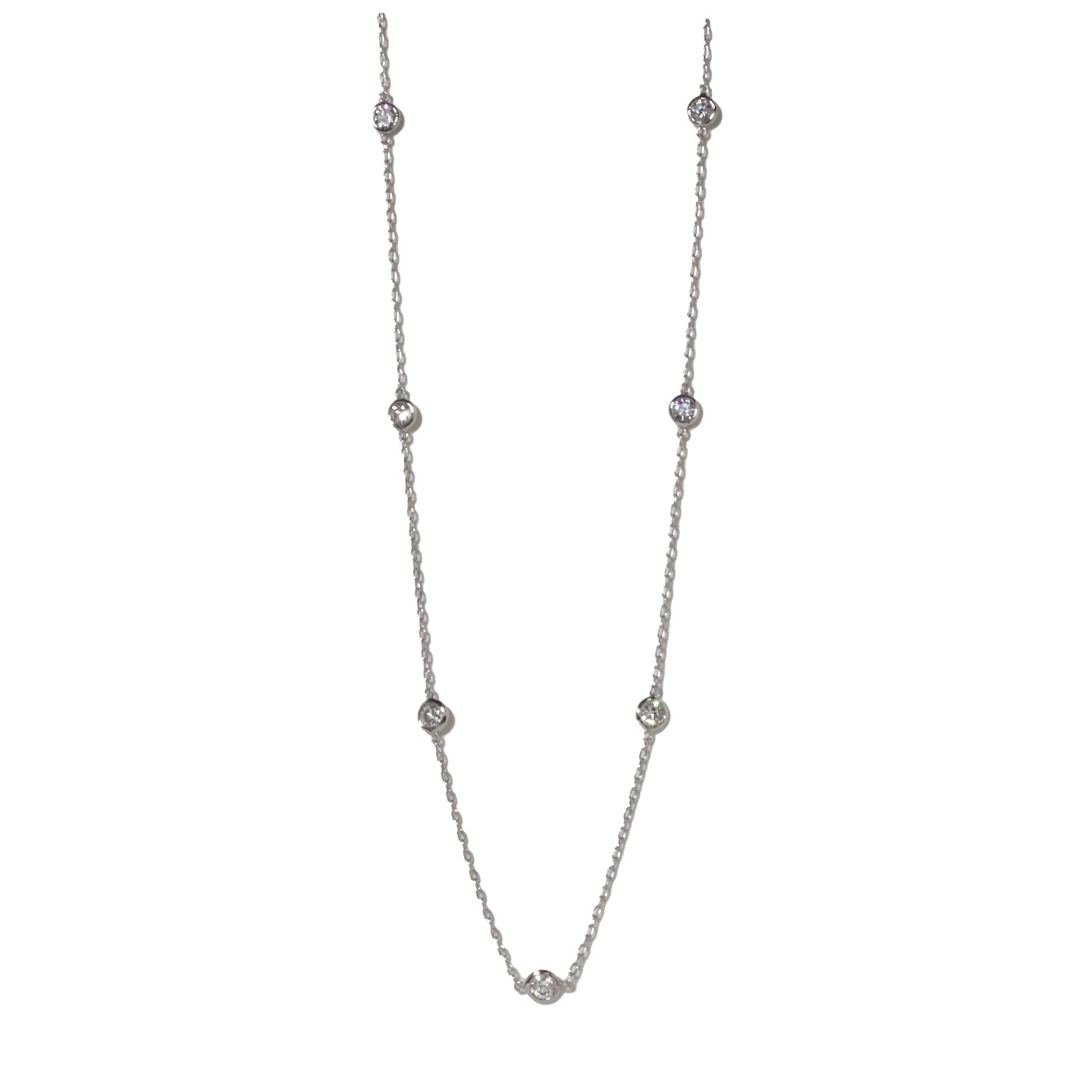 プラチナ　1.00ct　ダイヤモンドステーションネックレス　BQ202