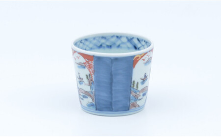 有田焼 文青 そば猪口 2個セット【まるぶんオリジナル】食器 器 うつわ 磁器 陶磁器 和食器 そば猪口 そばちょこ 2個 セット ペア 初期伊万里 赤絵 手描き 青 赤 食洗機対応 aw039