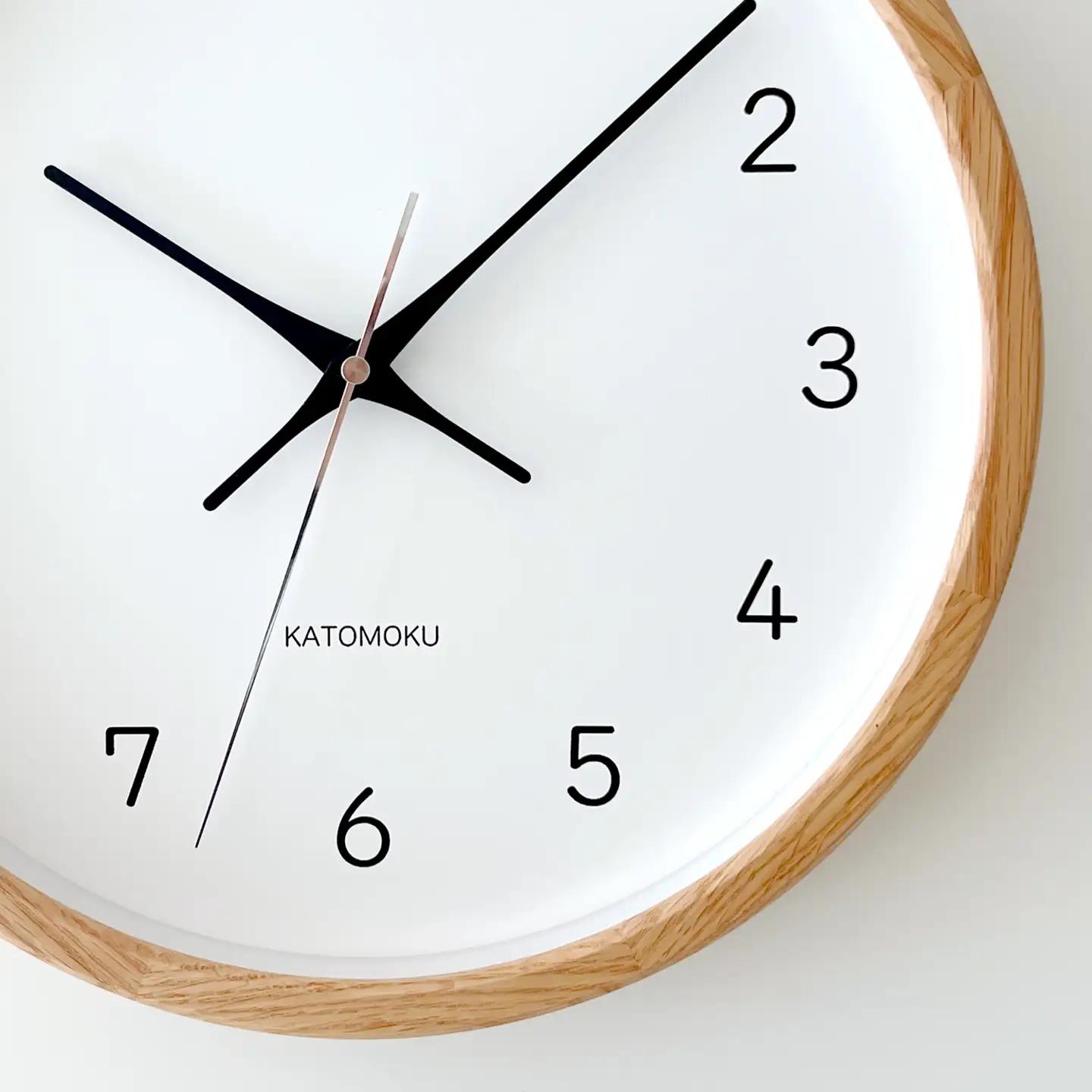 KATOMOKU muku clock 木製掛け時計（オーク）km-104OA