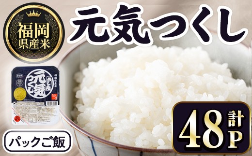 
                  ＜数量限定＞福岡県産米 元気つくし パックご飯 (計48P)お米 おこめ 米 こめ コメ 白米 福岡県産 ブランド米 パック 災害 備蓄 小分け 酸味料無添加 常温 常温保存【ksg1749】【農産物直売所ほたるの里】
                