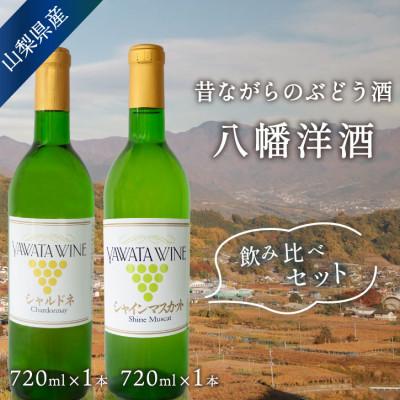 ふるさと納税 山梨市 白ワイン飲み比べセット シャインマスカット シャルドネ各720ml 辛口 無濾過 山梨県産ぶどう使用