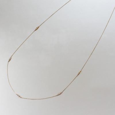 ふるさと納税 大津市 【18金 ラボダイヤネックレス 0.315ct】60cm ステーションペンダント 大人アクセ K18 |  | 01