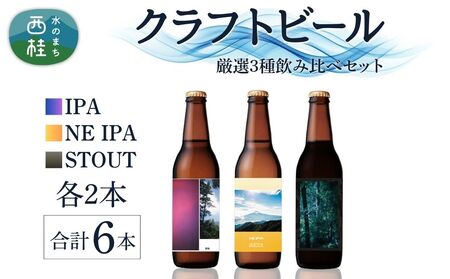 厳選 クラフトビール 3種 セット  NEIPA IPA スタウト 各2本 合計6本 / 瓶ビール ビール 地ビール エール セット 詰め合わせ 飲み比べ 家飲み おすすめ 人気 天然水 ギフト 贈り物 父の日 お歳暮 送料無料【n0655-06_tpm】