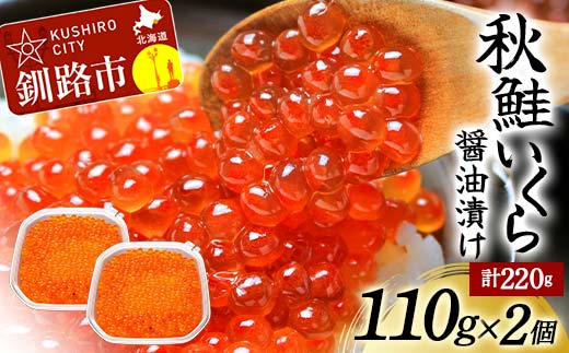北海道産秋鮭いくら醤油漬け 110g×2個 計220g 2025年8月発送 F4F-5558